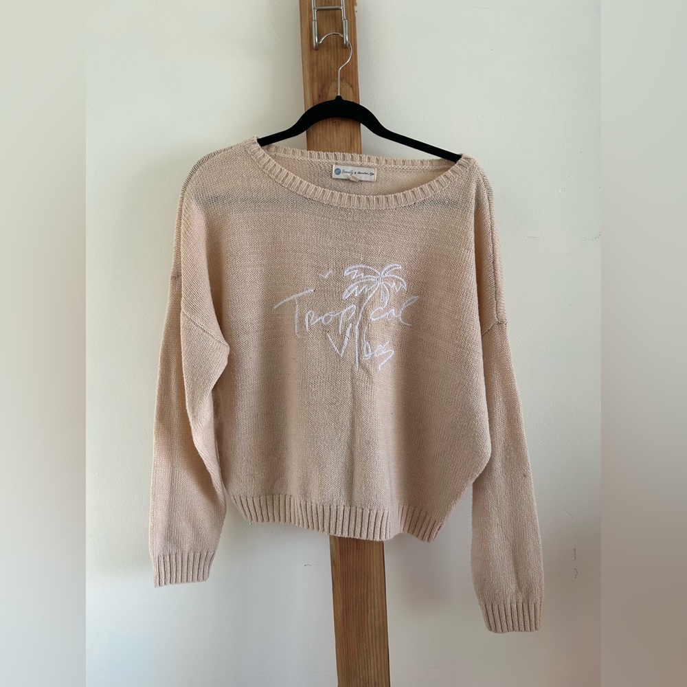 Cozy Beige Crew Neck Sweater